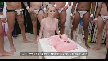 Birthday Party wet, 7on1, Emily Belle, ATM, Balls Deep, DAP, Rough Sex, Big Gapes, Pee Drink, Facial, Swallow GIO2256